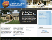 Tablet Screenshot of corkyscustomhomes.com